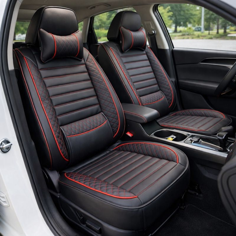 Funda de Auto Universal Regent en Cuero Legítimo con Airbag + REGALOS: Alfombra de Cuero y Funda de Volante