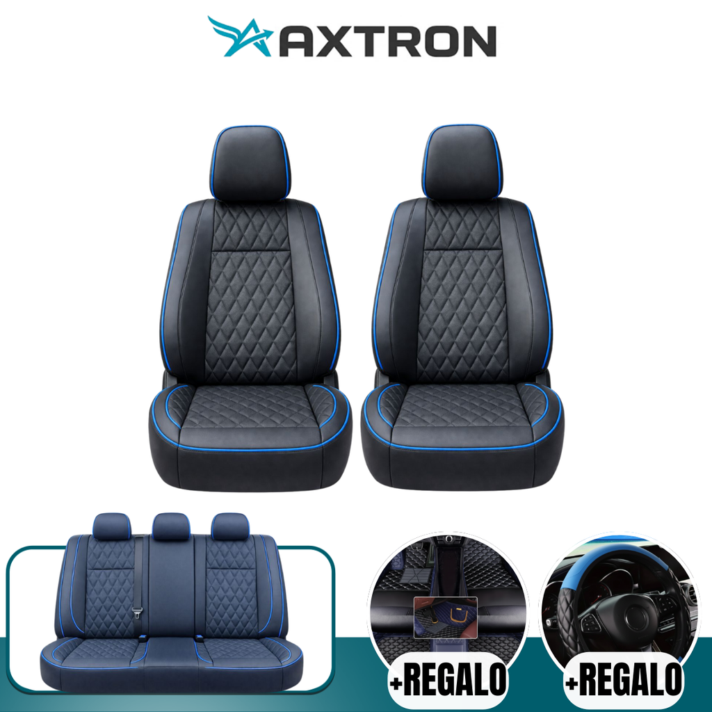 Funda de Auto Universal Noble en Cuero Legítimo con Airbag + REGALOS: Alfombra de Cuero y Funda de Volante