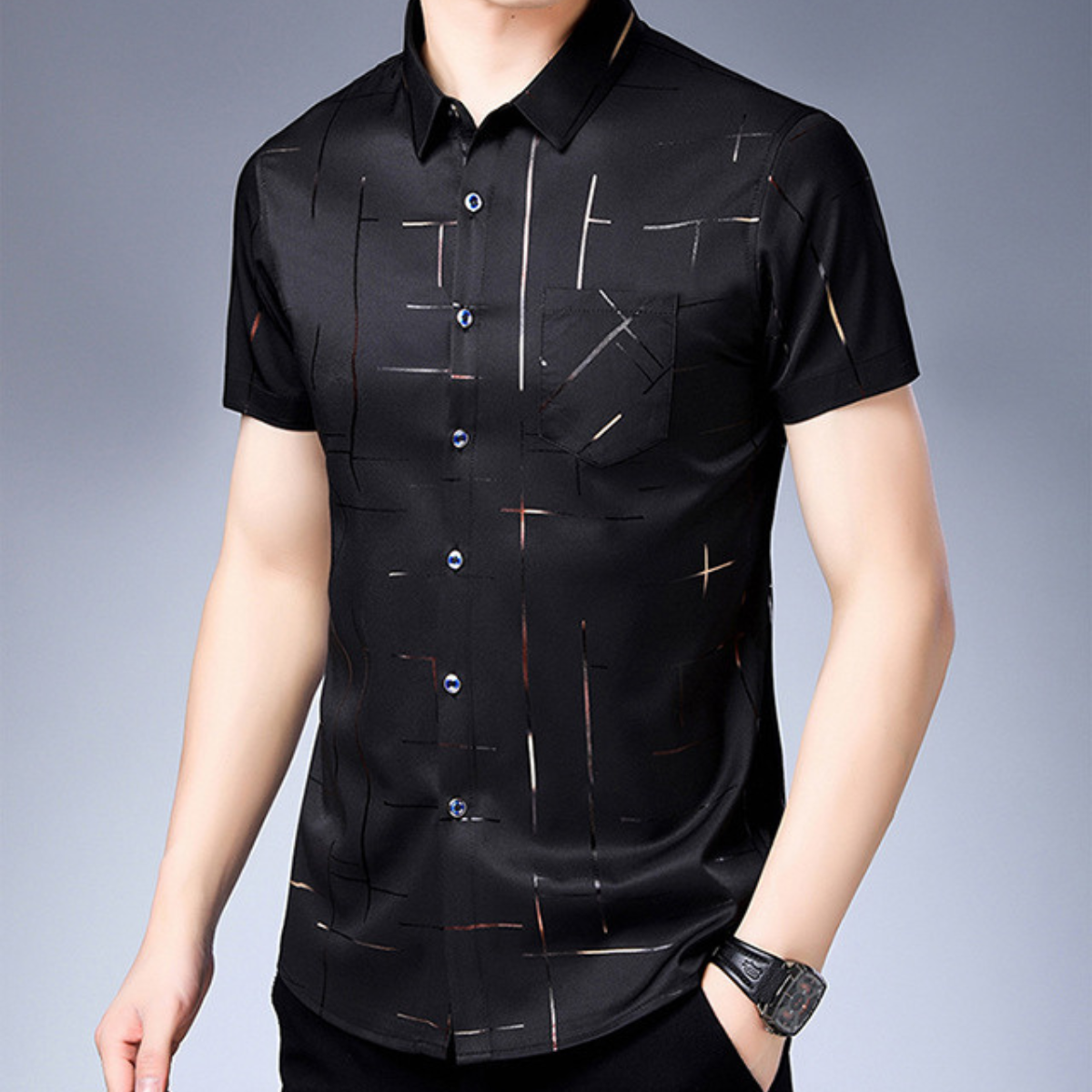 [Llevá 5, Pagá 3] Camisa Masculina Lunox en Seda Fría y Algodón (¡Confort y estilo incomparables!)